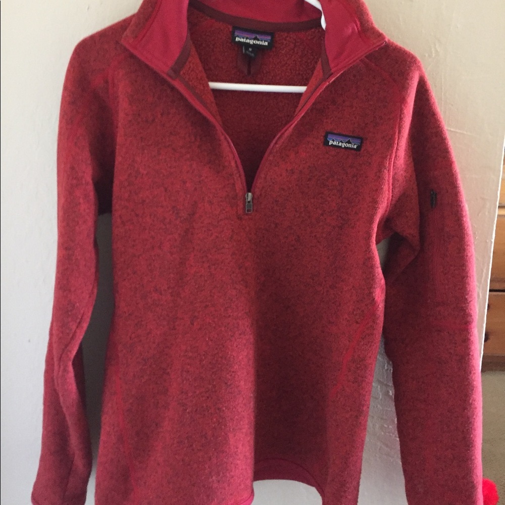 Red/Rust 1/4 Zip Patagonia Better Sweater - Picture 2 of 5